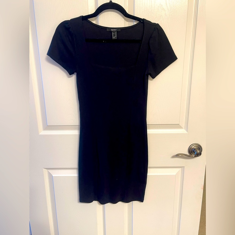 Black Forever 21 square neck dress
